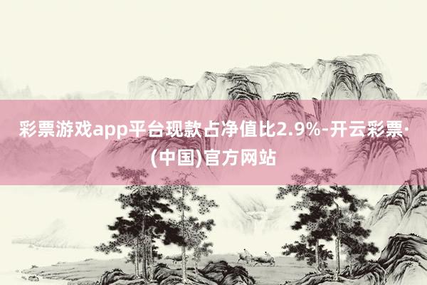 彩票游戏app平台现款占净值比2.9%-开云彩票·(中国)官方网站