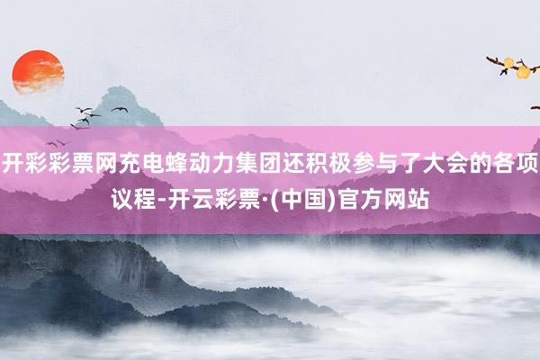 开彩彩票网充电蜂动力集团还积极参与了大会的各项议程-开云彩票·(中国)官方网站