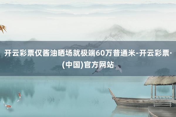 开云彩票仅酱油晒场就极端60万普通米-开云彩票·(中国)官方网站