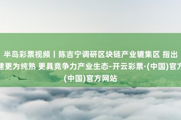 半岛彩票视频丨陈吉宁调研区块链产业辘集区 指出要构建更为纯熟 更具竞争力产业生态-开云彩票·(中国)官方网站