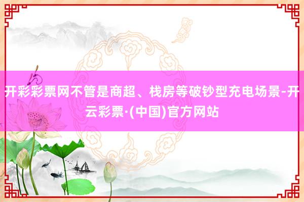 开彩彩票网不管是商超、栈房等破钞型充电场景-开云彩票·(中国)官方网站