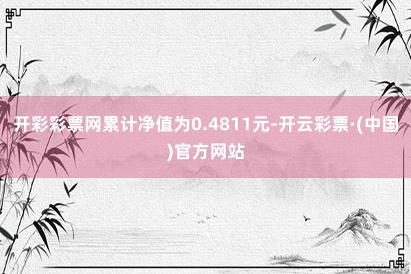 开彩彩票网累计净值为0.4811元-开云彩票·(中国)官方网站