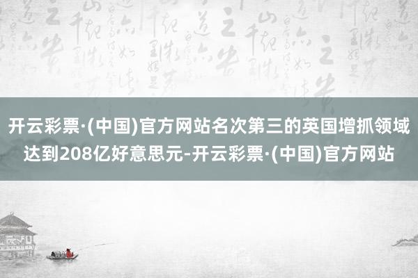 开云彩票·(中国)官方网站名次第三的英国增抓领域达到208亿好意思元-开云彩票·(中国)官方网站