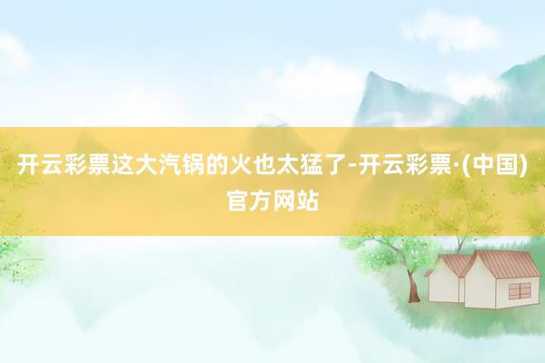 开云彩票这大汽锅的火也太猛了-开云彩票·(中国)官方网站