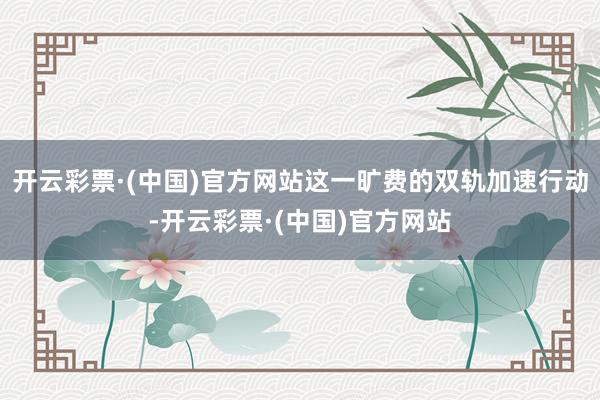 开云彩票·(中国)官方网站这一旷费的双轨加速行动-开云彩票·(中国)官方网站