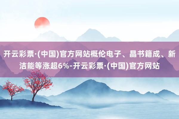 开云彩票·(中国)官方网站概伦电子、晶书籍成、新洁能等涨超6%-开云彩票·(中国)官方网站