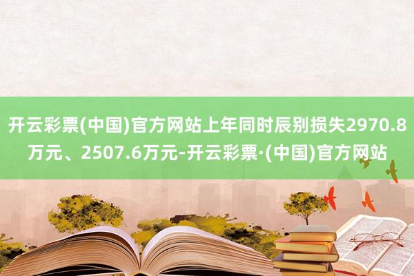 开云彩票(中国)官方网站上年同时辰别损失2970.8万元、2507.6万元-开云彩票·(中国)官方网站