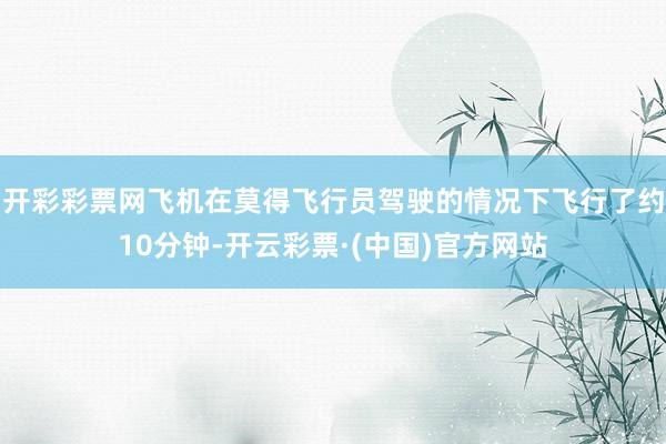 开彩彩票网飞机在莫得飞行员驾驶的情况下飞行了约10分钟-开云彩票·(中国)官方网站