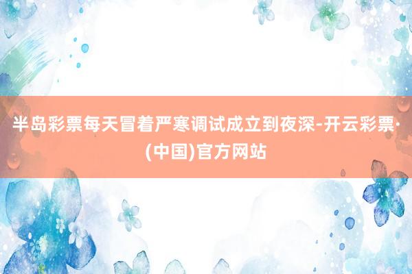 半岛彩票每天冒着严寒调试成立到夜深-开云彩票·(中国)官方网站