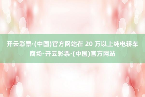 开云彩票·(中国)官方网站在 20 万以上纯电轿车商场-开云彩票·(中国)官方网站
