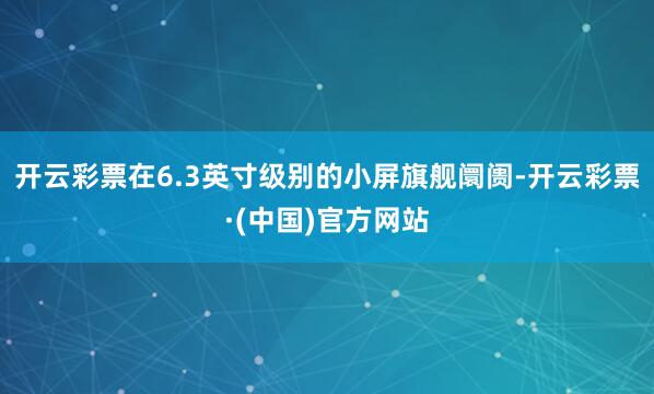 开云彩票在6.3英寸级别的小屏旗舰阛阓-开云彩票·(中国)官方网站