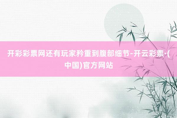 开彩彩票网还有玩家矜重到腹部细节-开云彩票·(中国)官方网站