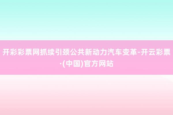 开彩彩票网抓续引颈公共新动力汽车变革-开云彩票·(中国)官方网站