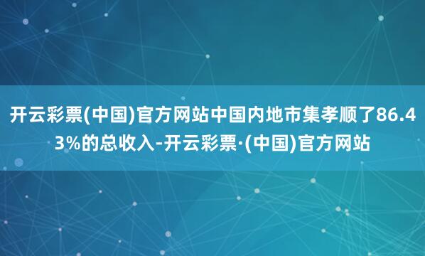 开云彩票(中国)官方网站中国内地市集孝顺了86.43%的总收入-开云彩票·(中国)官方网站